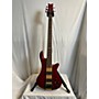 Used Schecter Guitar Research Damien Elite 5 String Electric Bass Guitar Candy Apple Red