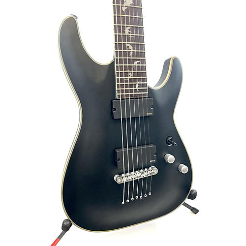 Schecter Guitar Research Damien Platinum 7 String Solid Body Electric Guitar Black