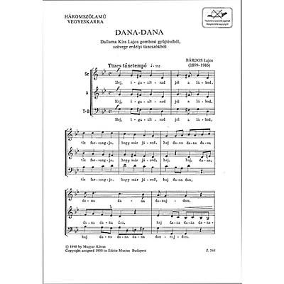 Editio Musica Budapest Dana-Dana Composed by Lajos Bárdos