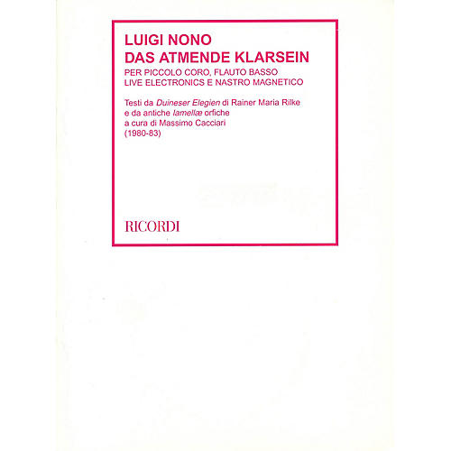 Das Atmende Klarsein (1980-83) Study Score Series Softcover with DVD Composed by Luigi Nono