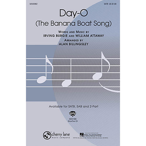 Cherry Lane Day-O (The Banana Boat Song) SAB Arranged by Alan Billingsley