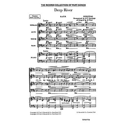 Ricordi Deep River (SATB) SATB Composed by Harry T Burleigh