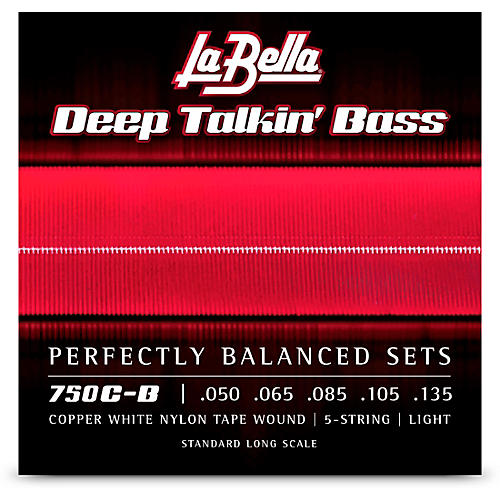 LaBella Deep Talkin' Bass Copper White Nylon Tape Wound 5 String Bass Strings