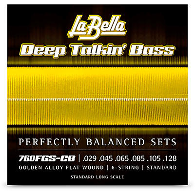 LaBella Deep Talkin' Bass Golden Alloy Flat Wound 6 String Bass Strings
