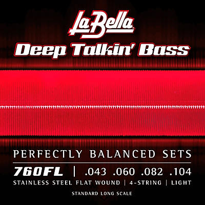 La Bella Deep Talkin' Bass Stainless Steel Flat Wound 4-String Bass Strings - (43-104)