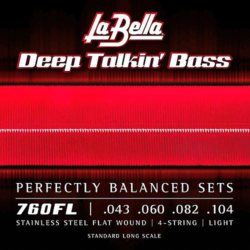 LaBella Deep Talkin' Bass Stainless Steel Flat Wound 4-String Bass Strings Light (43 - 104)