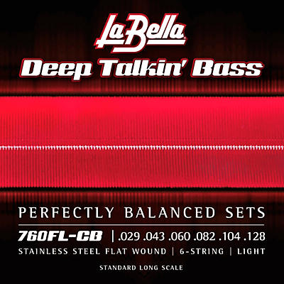 La Bella Deep Talkin' Bass Stainless Steel Flat Wound 6 String Bass Strings