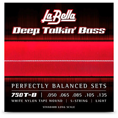 LaBella Deep Talkin' Bass White Nylon Tape Wound 5-String Bass Strings
