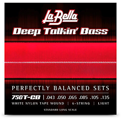 LaBella Deep Talkin' Bass White Nylon Tape Wound 6-String Bass Strings