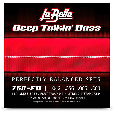 LaBella Deep Talkin' Dan Electro Stainless Steel Flat Wound for 4-String Bass