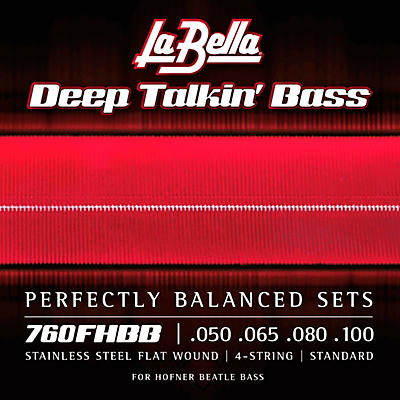 LaBella Deep Talkin' Stainless Steel Flat Wound Strings for 4-String Beatle Bass