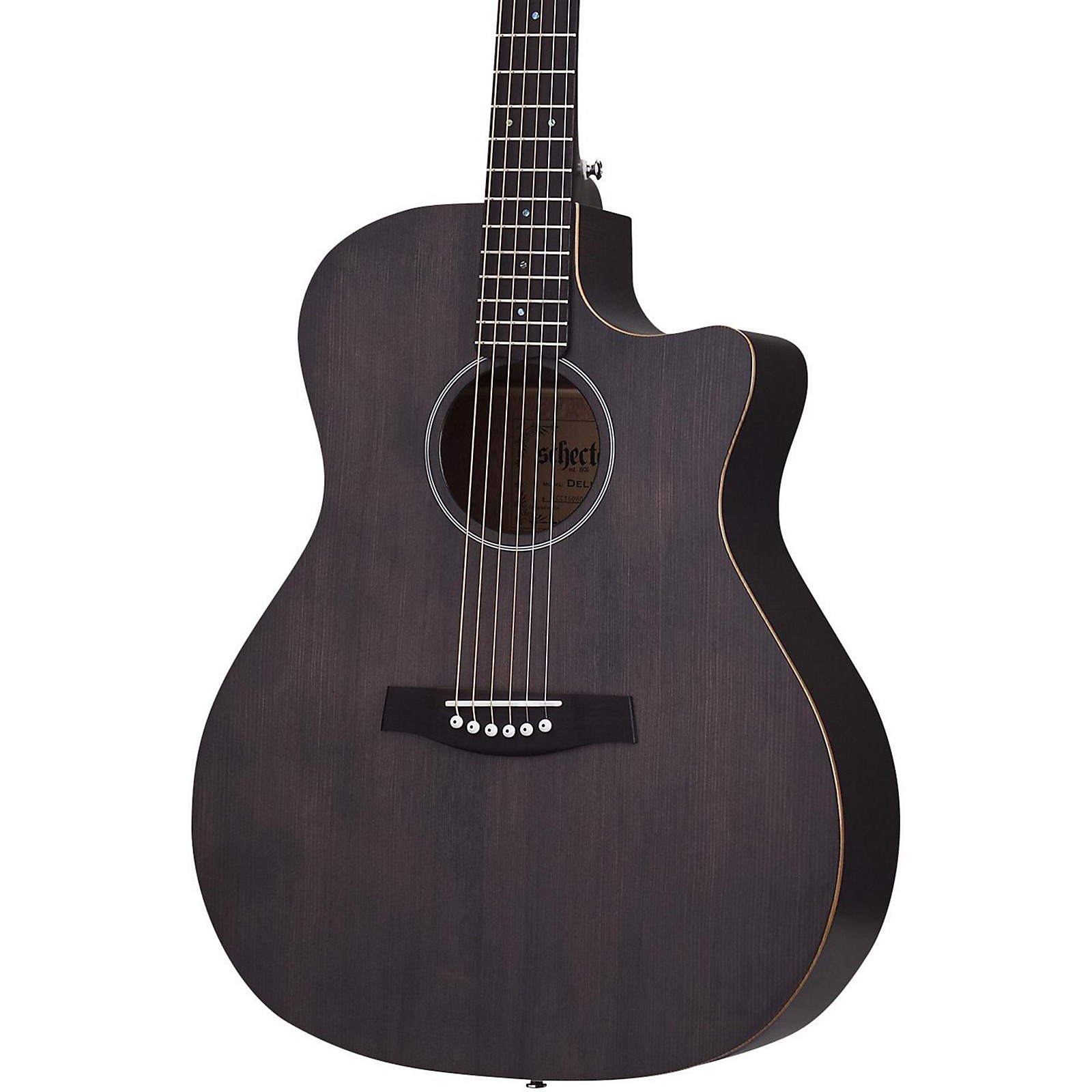 Schecter Guitar Research Deluxe Acoustic Guitar See-Thru Black ...