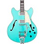 D'Angelico Deluxe DC Semi-Hollow Electric Guitar with D'Angelico Shield Tremolo Matte Surf Green