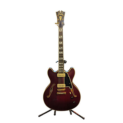 D'Angelico Deluxe DC Semi-Hollow Hollow Body Electric Guitar Burgundy