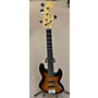 Used Squier Deluxe Jazz Bass Active V 5 String Electric Bass Guitar 3 Tone Sunburst