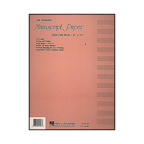Hal Leonard Deluxe Manuscript Paper Pad (9 X 12)