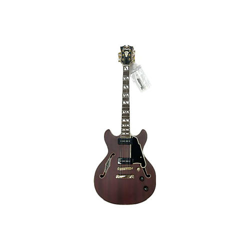 D'Angelico Deluxe Mini DC Hollow Body Electric Guitar Cherry