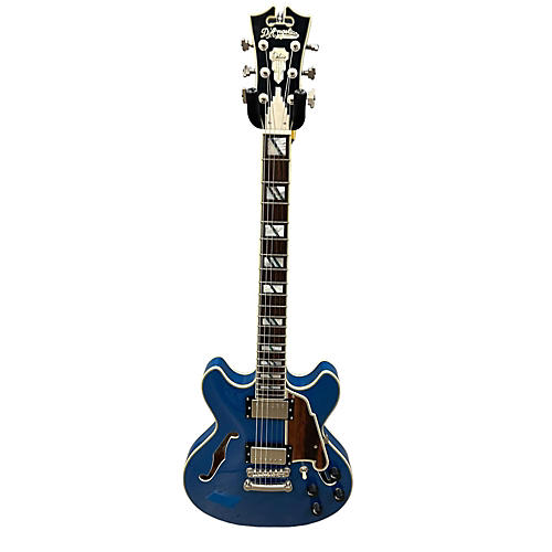 D'Angelico Deluxe Mini DC Hollow Body Electric Guitar Blue Sapphire