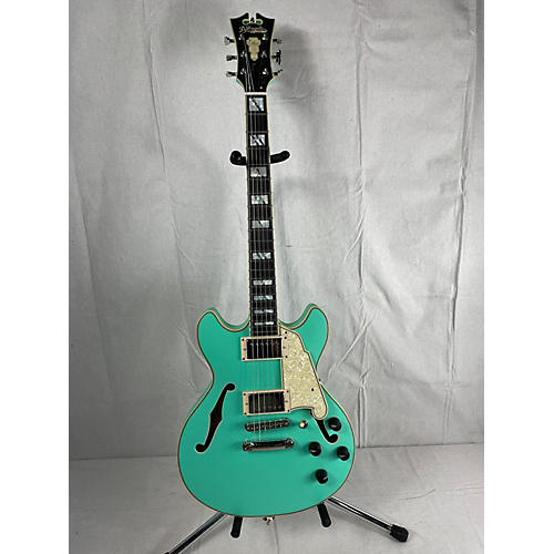 D'Angelico Deluxe Mini DC LE Solid Body Electric Guitar Seafoam Green