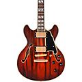 D'Angelico Deluxe Mini DC Semi-Hollow Electric Guitar Satin Trans WineSatin Brown Burst