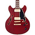 D'Angelico Deluxe Mini DC Semi-Hollow Electric Guitar Satin Trans WineSatin Trans Wine