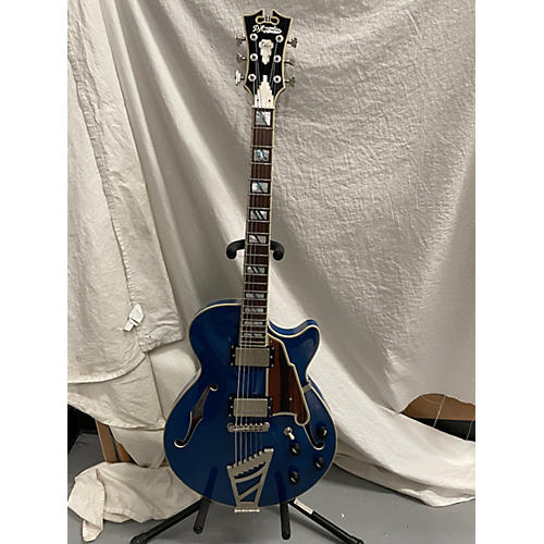 D'Angelico Deluxe SS Hollow Body Electric Guitar Blue Sapphire