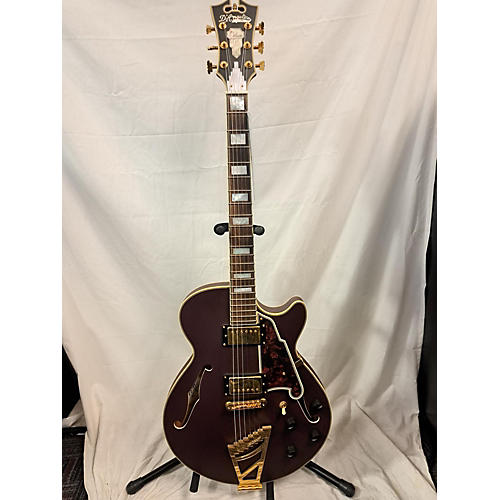 D'Angelico Deluxe SSTP Hollow Body Electric Guitar Matte Plum
