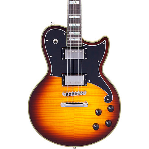 D'Angelico Deluxe Series Atlantic Solidbody Electric Guitar With USA Seymour Duncan Humbuckers and Stopbar Tailpiece Condition 1 - Mint Vintage Sunburst