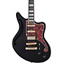 D'Angelico Deluxe Series Bedford SH Electric Guitar With USA Seymour Duncan Pickups and Stopbar Tailpiece Black