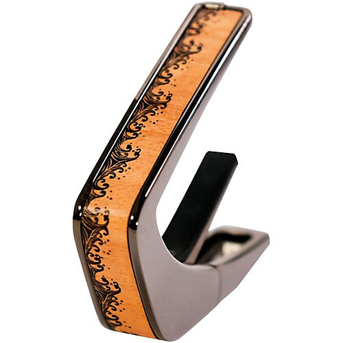 Thalia Deluxe Series Black Chrome Guitar Capo Flamed Maple Waves