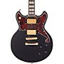D'Angelico Deluxe Series Brighton Limited-Edition Solidbody Electric Guitar with USA Seymour Duncan Humbuckers and Stopbar Tailpiece Matte Black