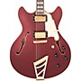 D'Angelico Deluxe Series DC Semi-Hollow Electric Guitar with USA Seymour Duncan Humbuckers and Stairstep Tailpiece Matte Wine