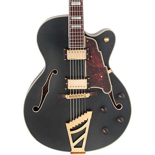 D'Angelico Deluxe Series Hollowbody Electric Guitar with Stairstep Tailpiece Condition 2 - Blemished Midnight Matte 190839595300