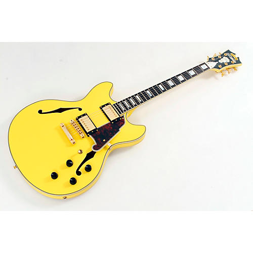 D'Angelico Deluxe Series Limited-Edition DC Hollowbody Ebony Fingerboard Electric Guitar Condition 3 - Scratch and Dent Electric Yellow 194744703423