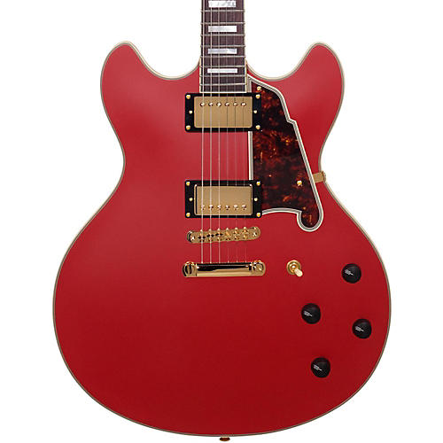 D'Angelico Deluxe Series Limited Edition DC Non F-Hole Semi-Hollowbody Electric Guitar Condition 2 - Blemished Matte Cherry, Tortoise Pickguard 194744321627