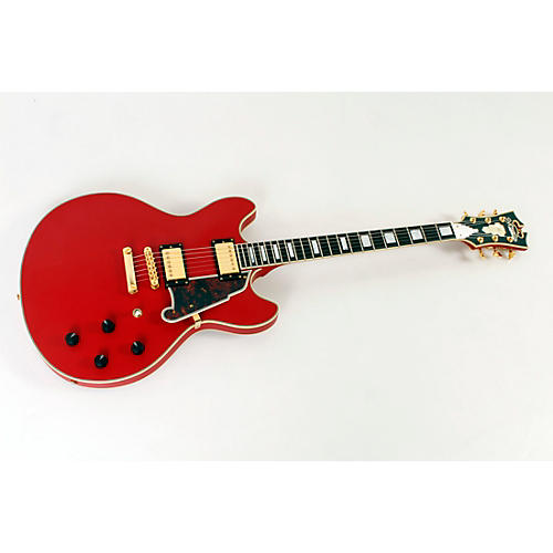 D'Angelico Deluxe Series Limited Edition DC Non F-Hole Semi-Hollowbody Electric Guitar Condition 3 - Scratch and Dent Matte Cherry, Tortoise Pickguard 194744882425
