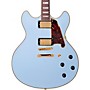 D'Angelico Deluxe Series Limited Edition DC Non F-Hole Semi-Hollowbody Electric Guitar Matte Powder Blue Tortoise Pickguard