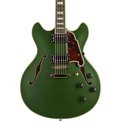 D'Angelico Deluxe Series Limited Edition DC Semi-Hollowbody Electric Guitar Matte Emerald Tortoise Pickguard