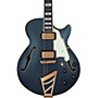 D'Angelico Deluxe Series SS Semi-Hollow Electric Guitar USA Seymour Duncan Humbuckers Stairstep Tailpiece Matte Charcoal