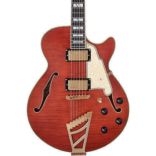 D'Angelico Deluxe Series SS Semi-Hollow Electric Guitar USA Seymour Duncan Humbuckers Stairstep Tailpiece Matte Walnut