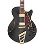 D'Angelico Deluxe Series SS Semi-Hollowbody Electric Guitar with Custom Seymour Duncan Pickups and Stairstep Tailpiece Midnight Matte