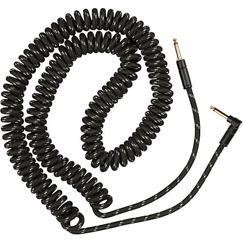 Fender Deluxe Series Straight to Angled Coiled Cable Condition 1 - Mint 30 ft. Black Tweed