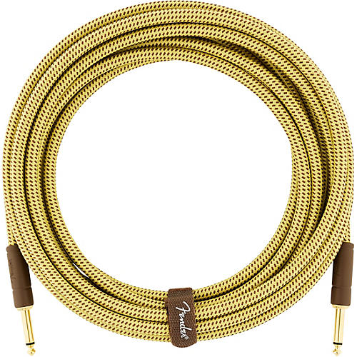 Fender Deluxe Series Straight to Straight Instrument Cable 10 ft. Yellow Tweed