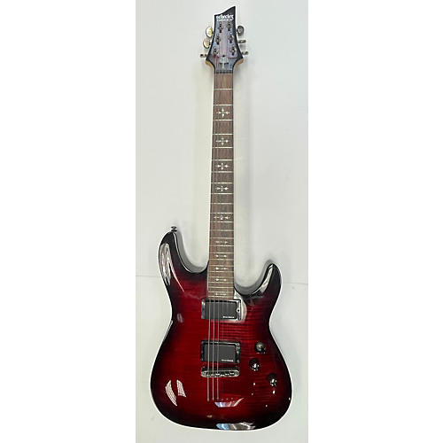 Schecter Guitar Research Demon 6 Solid Body Electric Guitar Red to Black Fade