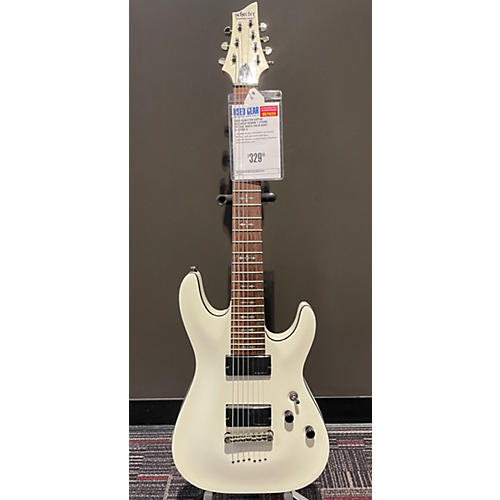 Schecter Guitar Research Demon 7 String Solid Body Electric Guitar Vintage White