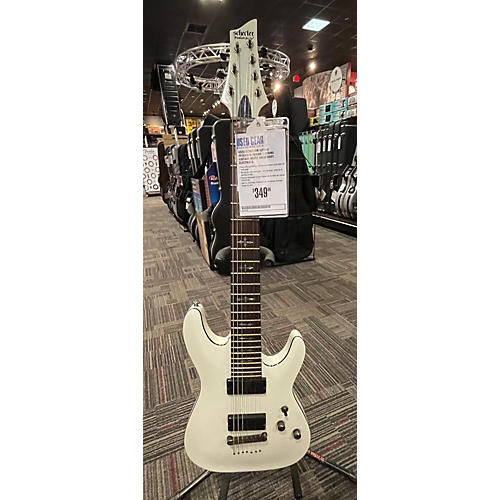 Schecter Guitar Research Demon 7 String Solid Body Electric Guitar Vintage White