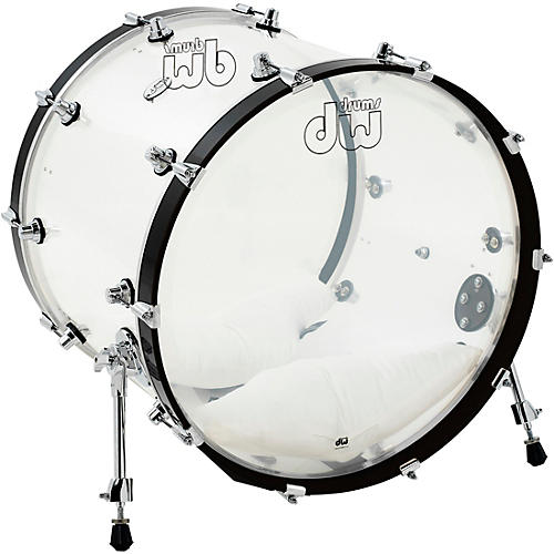 DW Design Series Acrylic Bass Drum With Chrome Hardware 22 x 18 in. Clear