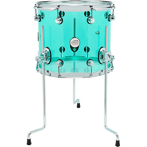 DW Design Series Acrylic Floor Tom With Chrome Hardware 14 x 12 in. Sea Glass