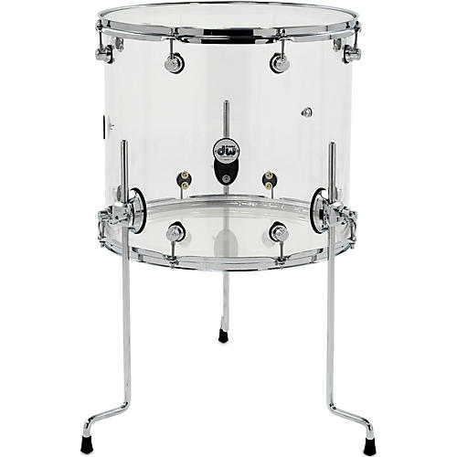 DW Design Series Acrylic Floor Tom with Chrome Hardware 18 x 16 in. Clear
