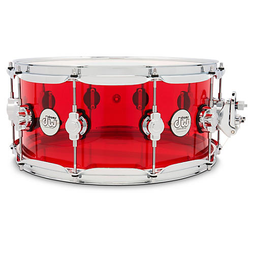 DW Design Series Acrylic Ruby Snare Drum 14 x 6.5 in. Ruby Glass